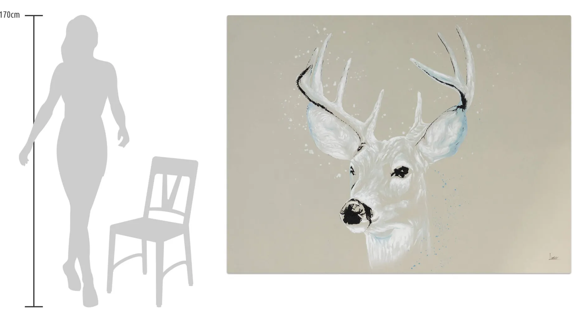 XXL Öl Gemälde 'Graceful Deer' | Handgemaltes Unikat