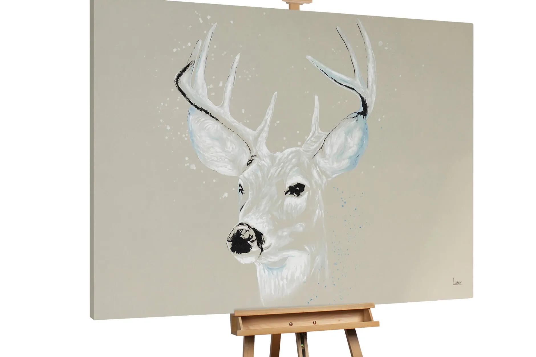 XXL Öl Gemälde 'Graceful Deer' | Handgemaltes Unikat