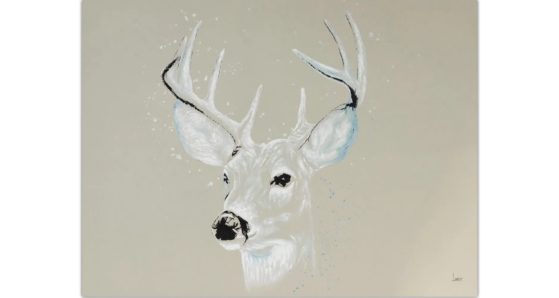 XXL Öl Gemälde 'Graceful Deer' | Handgemaltes Unikat