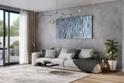 XXL Öl Gemälde 'Grey Glimmer' | Handgemaltes Unikat