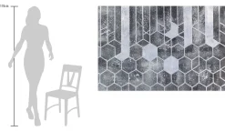 XXL Öl Gemälde 'Grey Honeycombs' | Handgemaltes Unikat