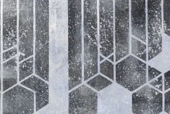 XXL Öl Gemälde 'Grey Honeycombs' | Handgemaltes Unikat