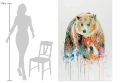 XXL Öl Gemälde 'Groovy Grizzly' | Handgemaltes Unikat