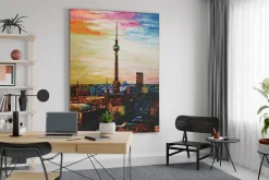 XXL Öl Gemälde 'Großstadtgenuss' | Handgemaltes Unikat