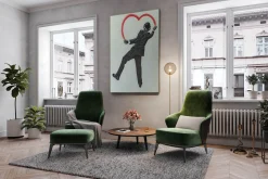 XXL Öl Gemälde 'Heart of Banksy' | Handgemaltes Unikat