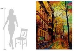 XXL Öl Gemälde 'Herbst in der Stadt' | Handgemaltes Unikat