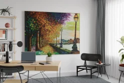 XXL Öl Gemälde 'Herbstliche Promenade' | Handgemaltes Unikat