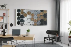 XXL Öl Gemälde 'Hexagonal Stars' | Handgemaltes Unikat
