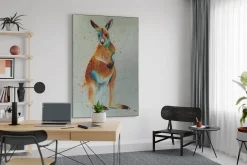 XXL Öl Gemälde 'Hopping Kangaroo' | Handgemaltes Unikat