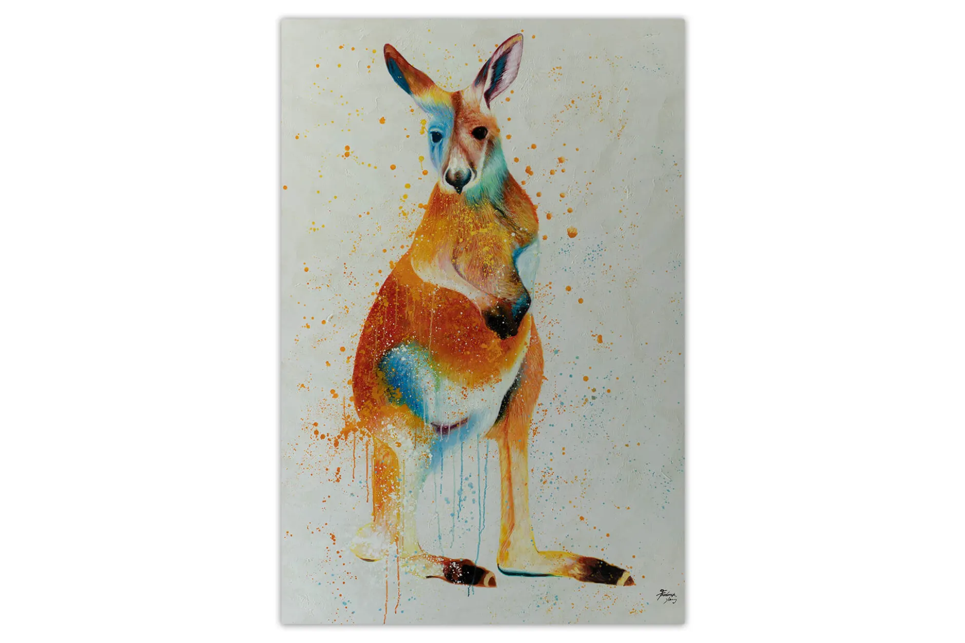 XXL Öl Gemälde 'Hopping Kangaroo' | Handgemaltes Unikat