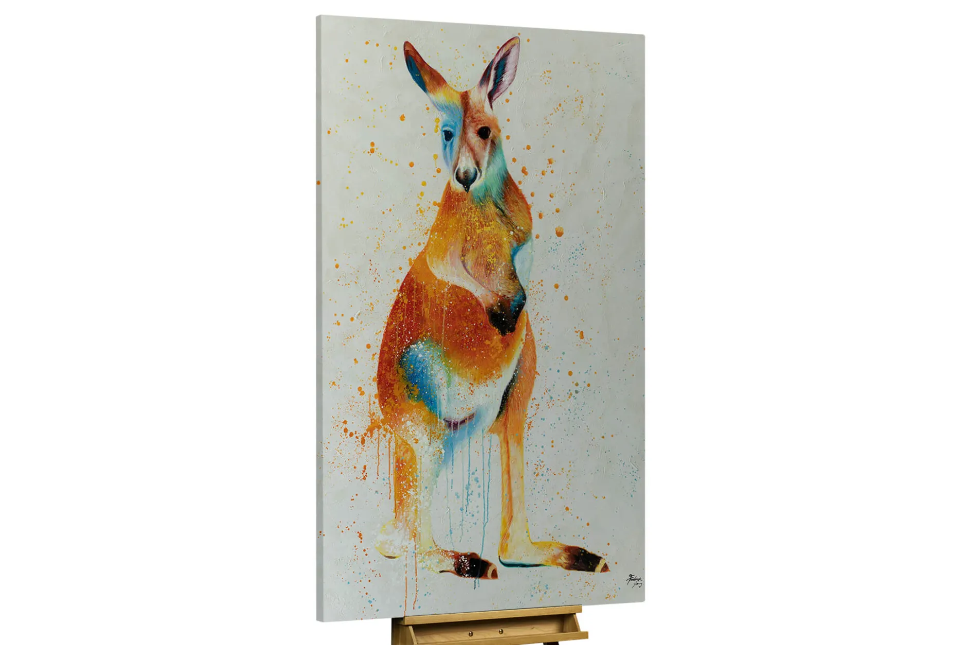 XXL Öl Gemälde 'Hopping Kangaroo' | Handgemaltes Unikat