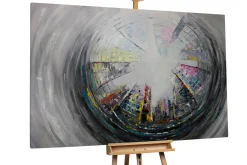 XXL Öl Gemälde 'Houses in a Bubble' | Handgemaltes Unikat