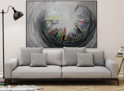 XXL Öl Gemälde 'Houses in a Bubble' | Handgemaltes Unikat