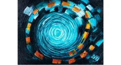 XXL Öl Gemälde 'Hypnotic Fountain' | Handgemaltes Unikat