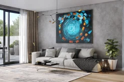 XXL Öl Gemälde 'Hypnotic Fountain' | Handgemaltes Unikat