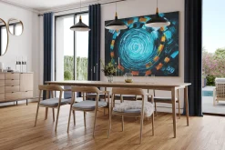 XXL Öl Gemälde 'Hypnotic Fountain' | Handgemaltes Unikat