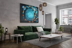 XXL Öl Gemälde 'Hypnotic Fountain' | Handgemaltes Unikat