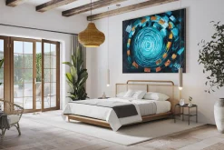 XXL Öl Gemälde 'Hypnotic Fountain' | Handgemaltes Unikat