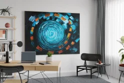 XXL Öl Gemälde 'Hypnotic Fountain' | Handgemaltes Unikat