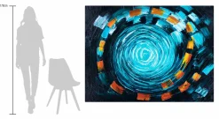 XXL Öl Gemälde 'Hypnotic Fountain' | Handgemaltes Unikat
