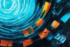 XXL Öl Gemälde 'Hypnotic Fountain' | Handgemaltes Unikat