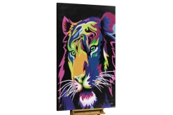 XXL Öl Gemälde 'Illuminated Tiger' | Handgemaltes Unikat