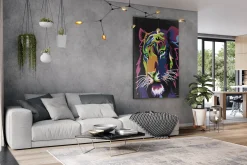 XXL Öl Gemälde 'Illuminated Tiger' | Handgemaltes Unikat
