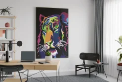 XXL Öl Gemälde 'Illuminated Tiger' | Handgemaltes Unikat
