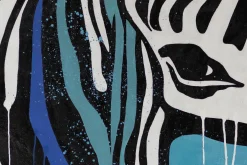 XXL Öl Gemälde 'Im Blick des Zebras' | Handgemaltes Unikat