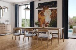 XXL Öl Gemälde 'Joyful Cow' | Handgemaltes Unikat