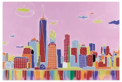 XXL Öl Gemälde 'Kaleidoscopic Skyline' | Handgemaltes Unikat