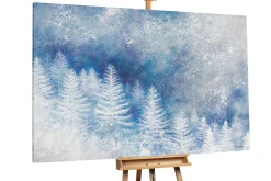 XXL Öl Gemälde 'Klare Winternacht' | Handgemaltes Unikat