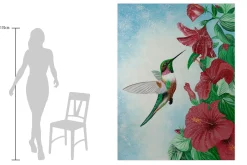 XXL Öl Gemälde 'König der Kolibris' | Handgemaltes Unikat