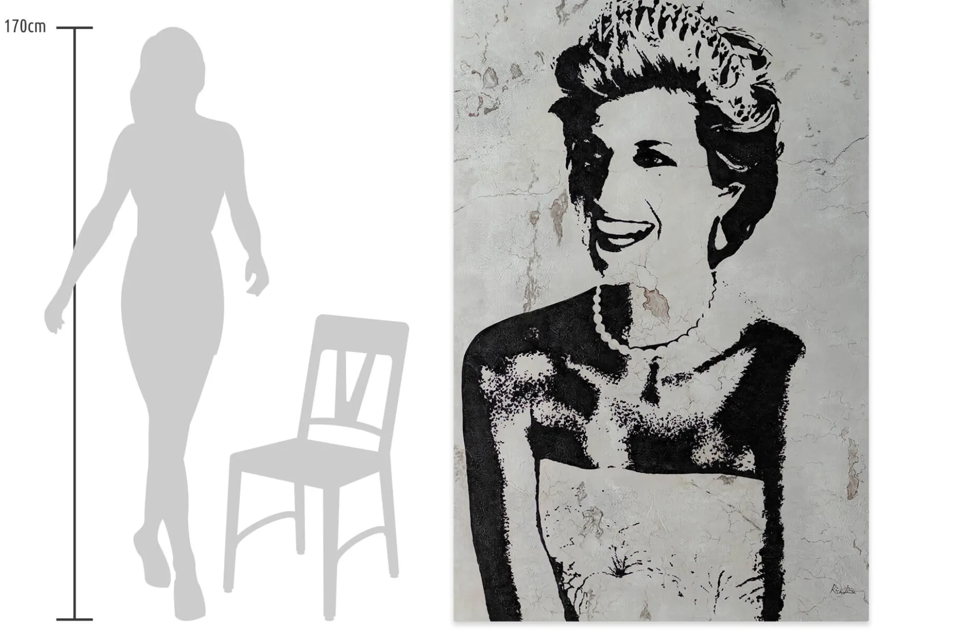 XXL Öl Gemälde 'Lady Di's Smile' | Handgemaltes Unikat
