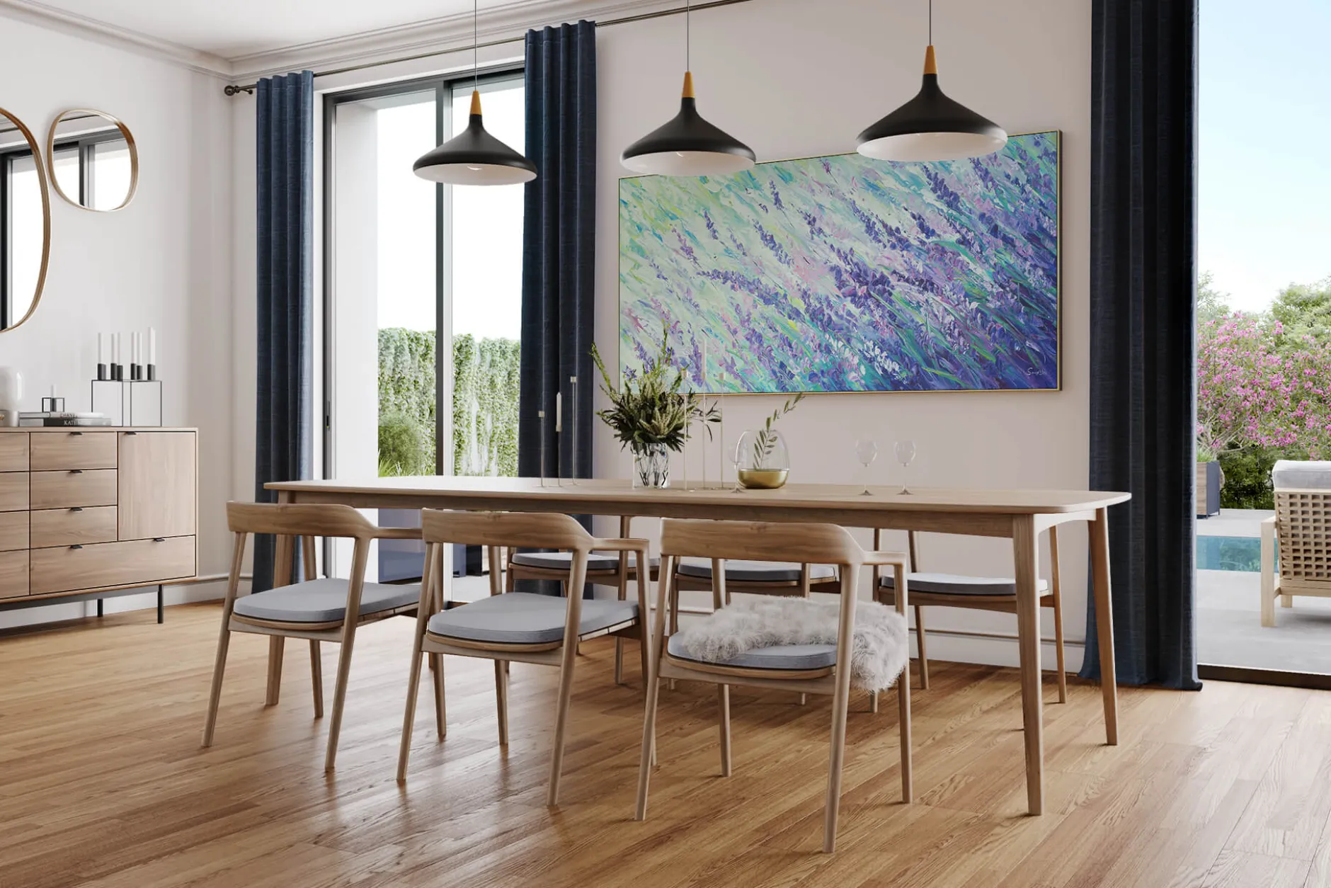 XXL Öl Gemälde 'Lavender Universe' | Handgemaltes Unikat