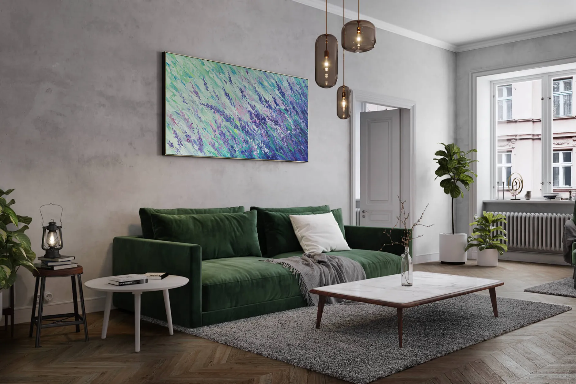 XXL Öl Gemälde 'Lavender Universe' | Handgemaltes Unikat