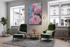 XXL Öl Gemälde 'Leuchtende Dahlien' | Handgemaltes Unikat