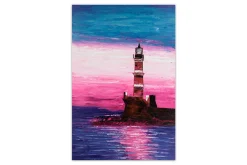 XXL Öl Gemälde 'Lighthouse at Dusk' | Handgemaltes Unikat
