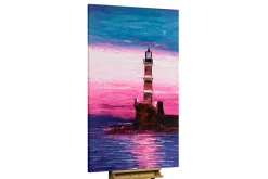 XXL Öl Gemälde 'Lighthouse at Dusk' | Handgemaltes Unikat