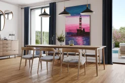 XXL Öl Gemälde 'Lighthouse at Dusk' | Handgemaltes Unikat
