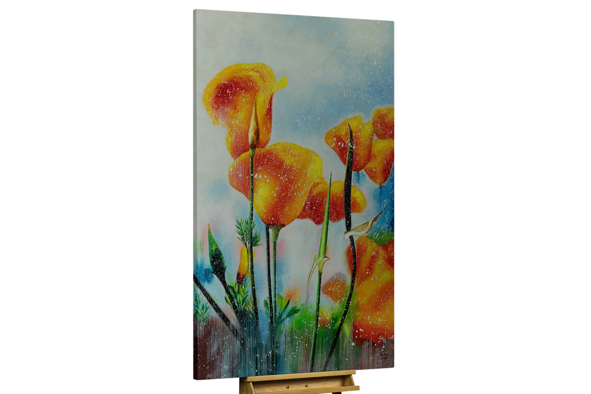 XXL Öl Gemälde 'Luminous Tulips' | Handgemaltes Unikat