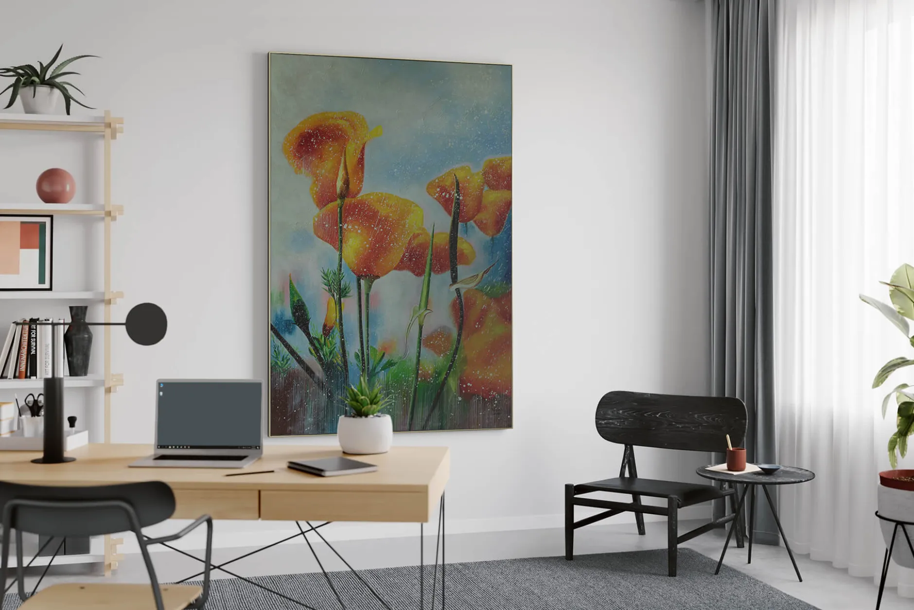 XXL Öl Gemälde 'Luminous Tulips' | Handgemaltes Unikat