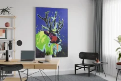 XXL Öl Gemälde 'Magical Reindeer' | Handgemaltes Unikat