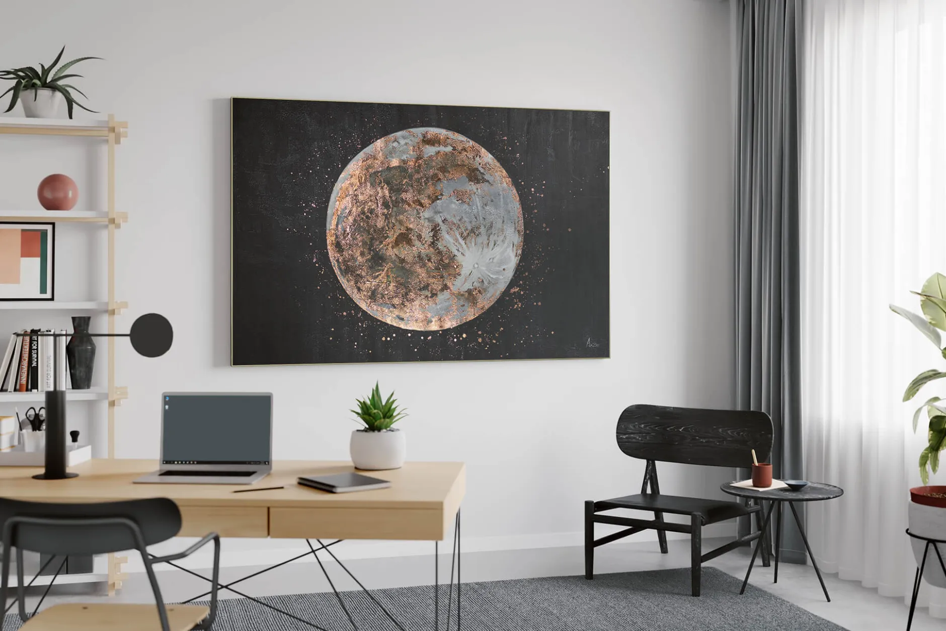 XXL Öl Gemälde 'Magic Moon' | Handgemaltes Unikat