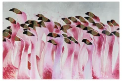 XXL Öl Gemälde 'Magnificent Flamingos' | Handgemaltes Unikat