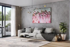 XXL Öl Gemälde 'Magnificent Flamingos' | Handgemaltes Unikat