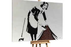 XXL Öl Gemälde 'Maid of Banksy' | Handgemaltes Unikat