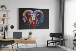 XXL Öl Gemälde 'Majestic Mouflon' | Handgemaltes Unikat