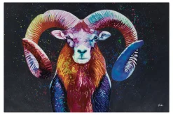 XXL Öl Gemälde 'Majestic Mouflon' | Handgemaltes Unikat