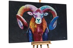 XXL Öl Gemälde 'Majestic Mouflon' | Handgemaltes Unikat